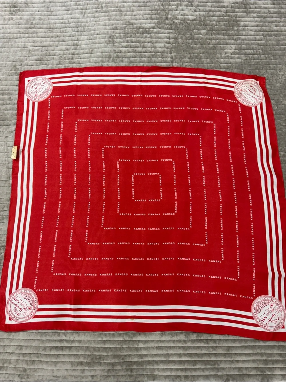 Vintage NWT Red and White Bandana-Style Scarf Kansas
